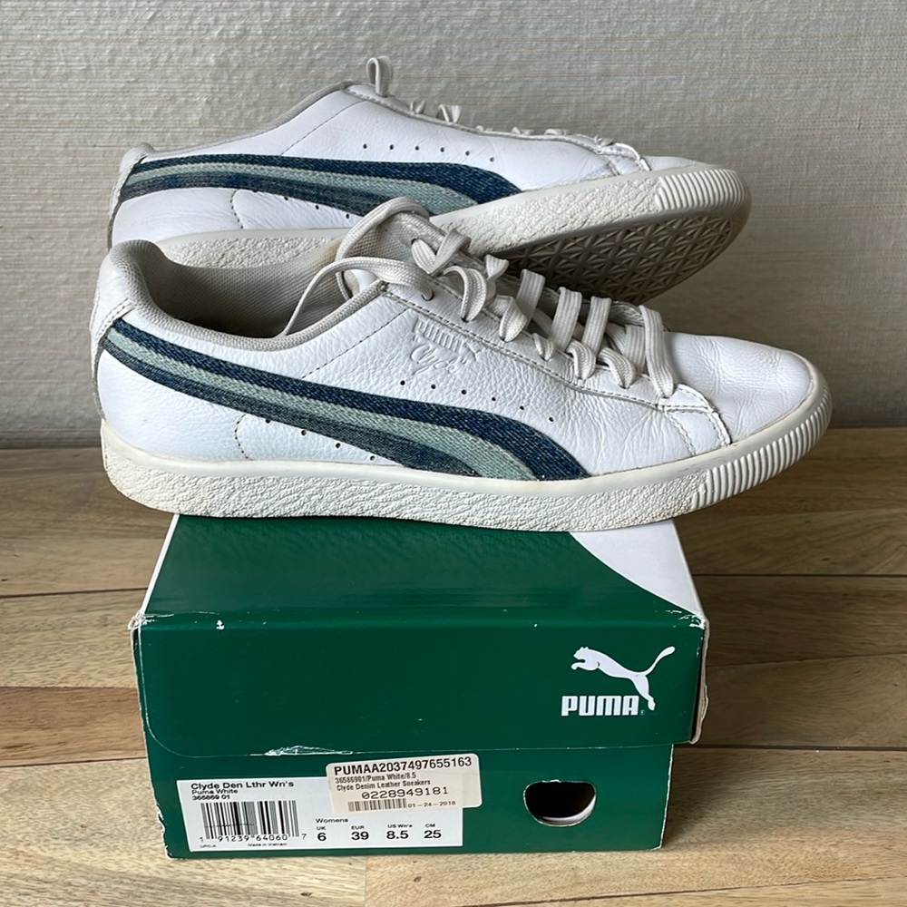 Puma Clyde Denim Stripe Sneaker, 8.5